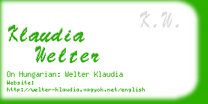 klaudia welter business card